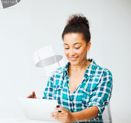 Image of student girl with tablet pc