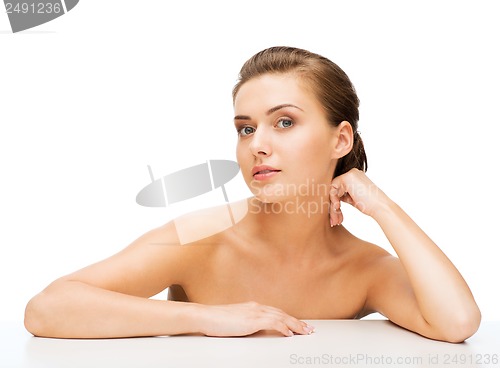 Image of face of woman with clean perfect skin