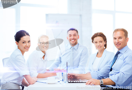 Image of business team having meeting in office