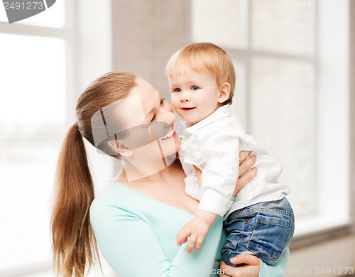 Image of happy mother with adorable baby