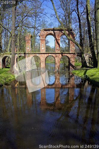 Image of Aqueduct reflecting in the pool