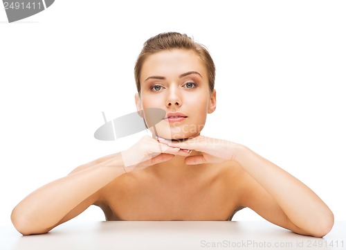 Image of face of woman with clean perfect skin