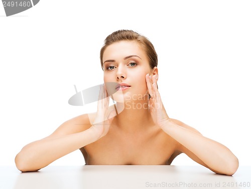 Image of face of woman with clean perfect skin