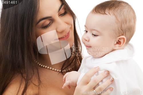 Image of happy mother with adorable baby