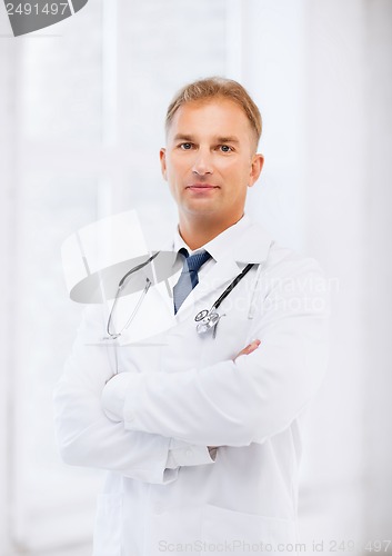 Image of male doctor with stethoscope