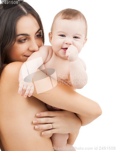 Image of happy mother with adorable baby