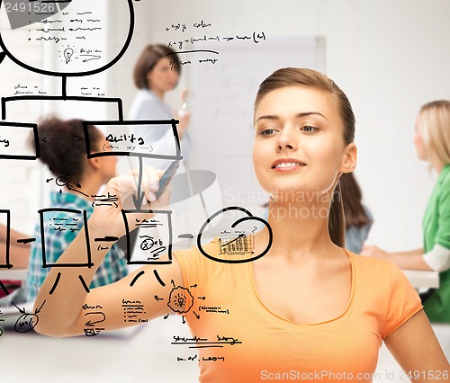 Image of student drawing notes on the virtual screen