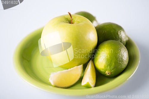 Image of green apple in green bowl
