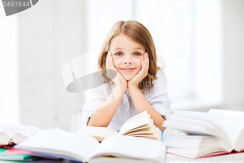 Image of student girl studying at school