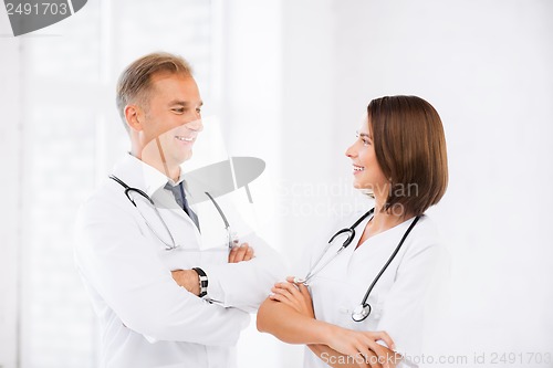 Image of two young attractive doctors