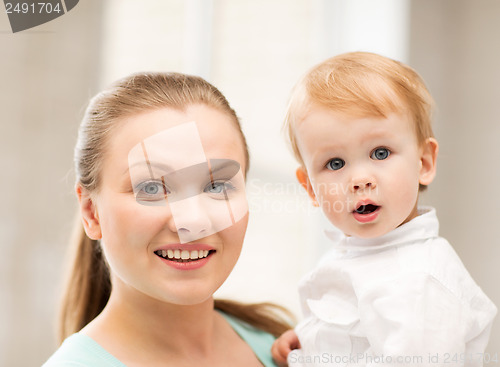 Image of happy mother with adorable baby