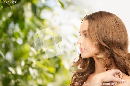 Image of beautiful woman with long hair