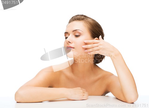 Image of face of woman with clean perfect skin