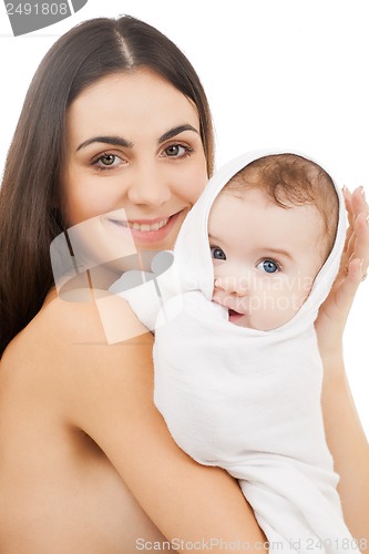 Image of happy mother with adorable baby