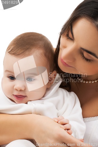 Image of happy mother with adorable baby