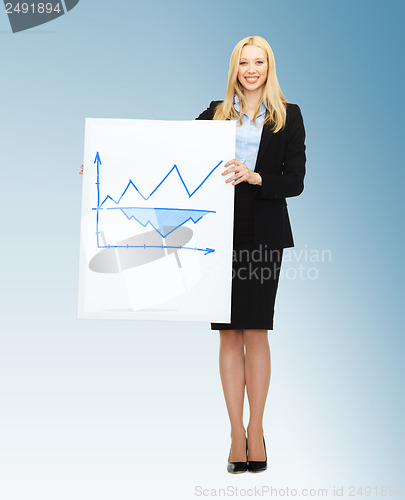 Image of businesswoman holding board with graph