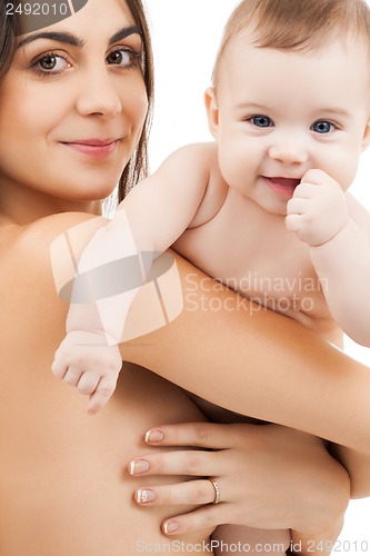 Image of happy mother with adorable baby