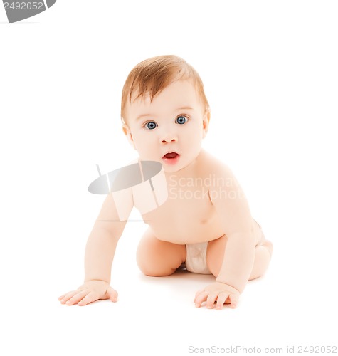 Image of crawling curious baby