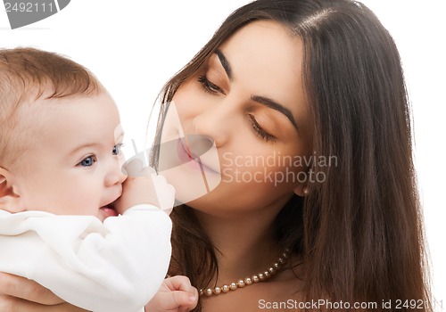 Image of happy mother with adorable baby