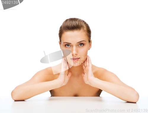 Image of face of woman with clean perfect skin