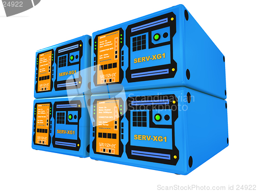 Image of Blue 3d servers #4
