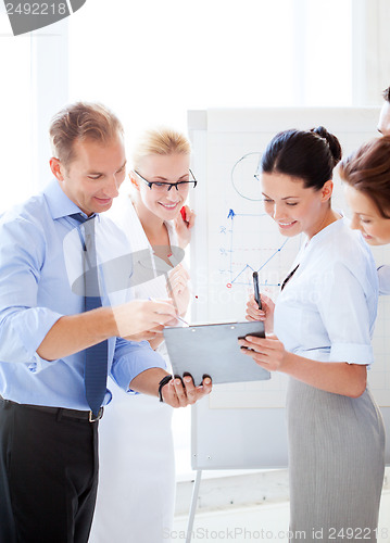 Image of business team having discussion in office