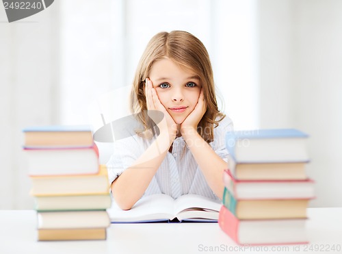 Image of student girl studying at school