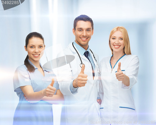 Image of professional young team or group of doctors