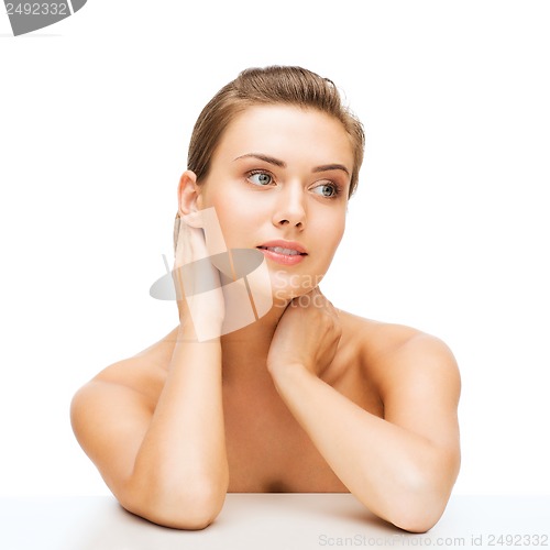 Image of face of woman with clean perfect skin