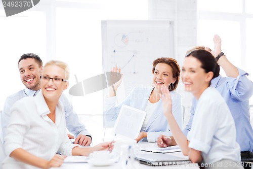 Image of business team having meeting in office