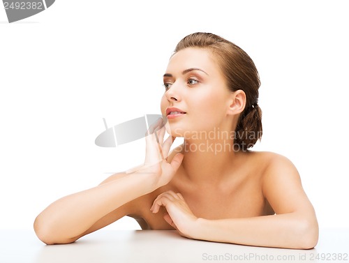 Image of face of woman with clean perfect skin