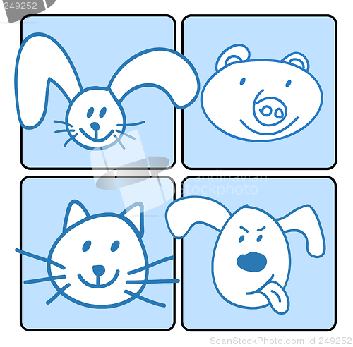 Image of A group of happy animal face