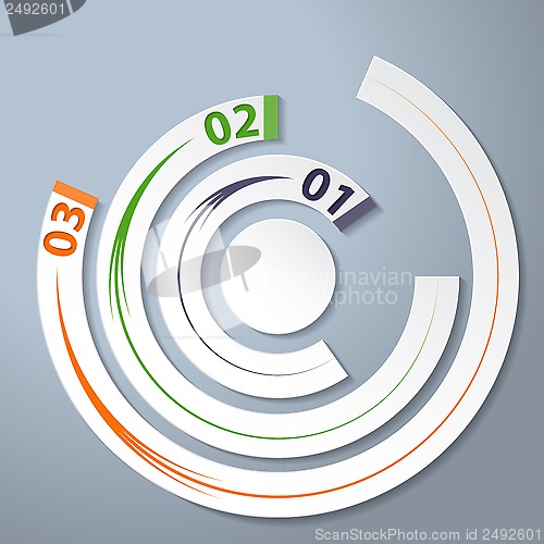 Image of Infographic with numbers, arrows and options