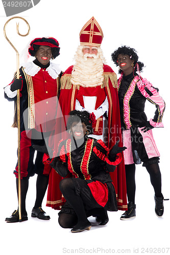 Image of Sinterklaas and a couple of his helpers