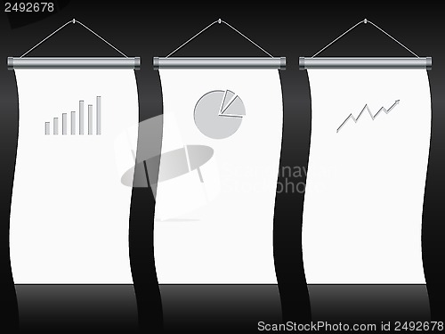 Image of Roll up banner set with charts and diagrams