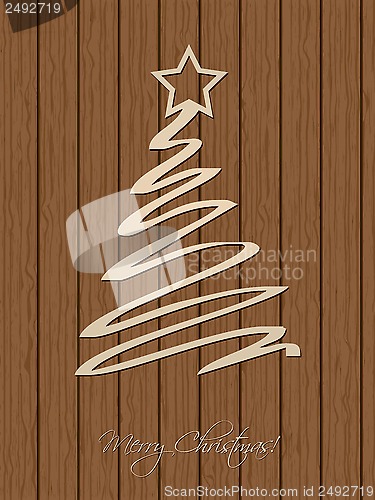 Image of Christmas greeting with wooden background