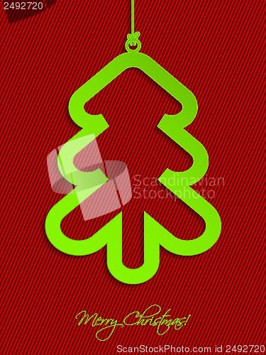 Image of Striped red christmas greeting card 