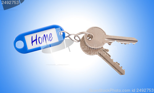Image of Key with blank label isolated