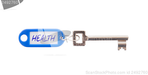 Image of Key with blank label isolated