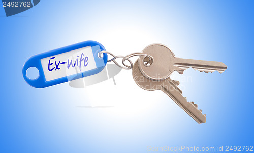 Image of Key with blank label isolated