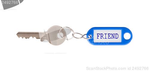 Image of Key with blank label isolated