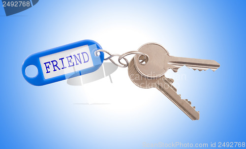 Image of Key with blank label isolated