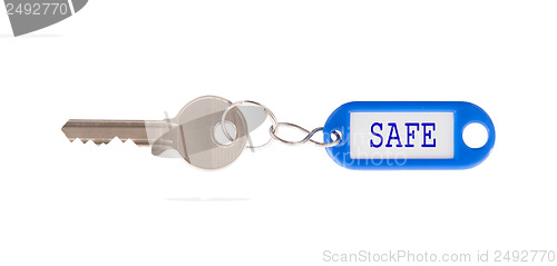 Image of Key with blank label isolated