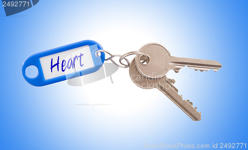 Image of Key with blank label isolated