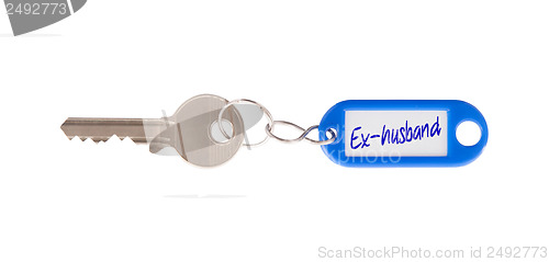 Image of Key with blank label isolated