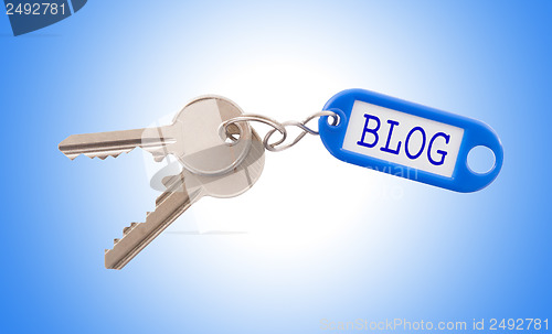 Image of Key with blank label isolated