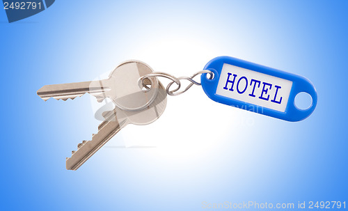 Image of Key with blank label isolated