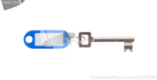 Image of Key with blank label isolated