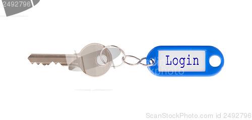 Image of Key with blank label isolated