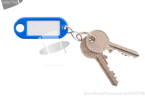 Image of Key with blank label isolated